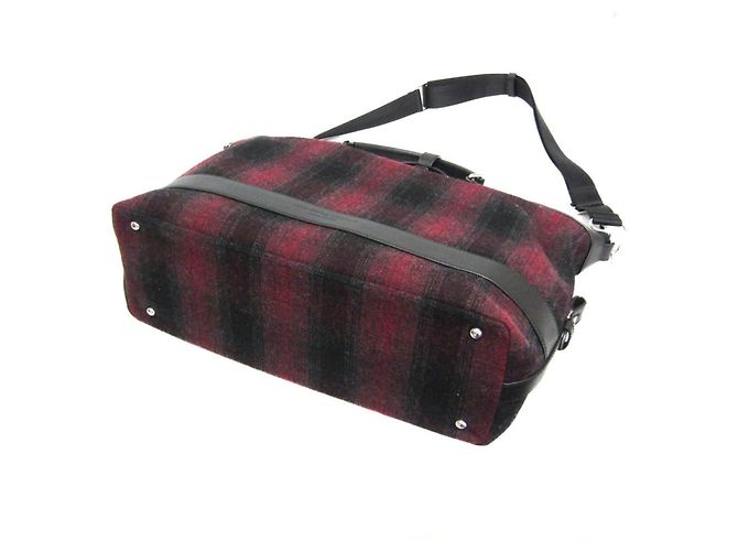 Autre Marque Borsa Boston Check 2 vie Hunting World Nero Rosso - vista 3
