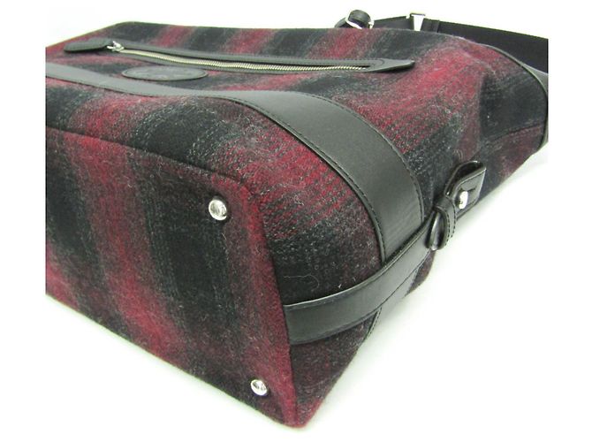 Autre Marque Borsa Boston Check 2 vie Hunting World Nero Rosso - vista 5