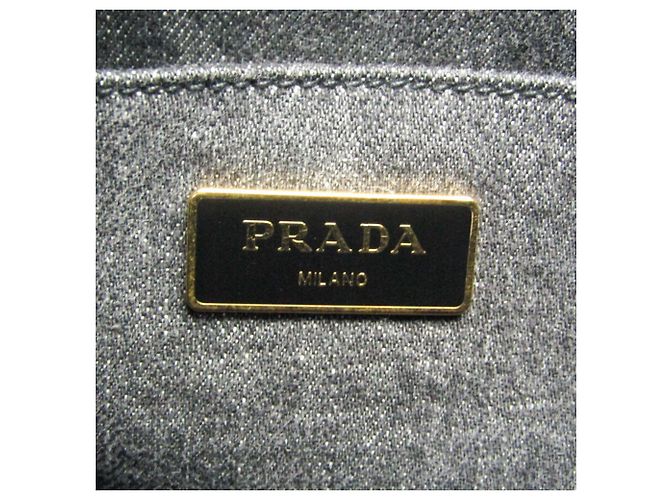 Borsa a Spalla e Tote Donna Prada Canapa 1BG439 Nero - vista 10