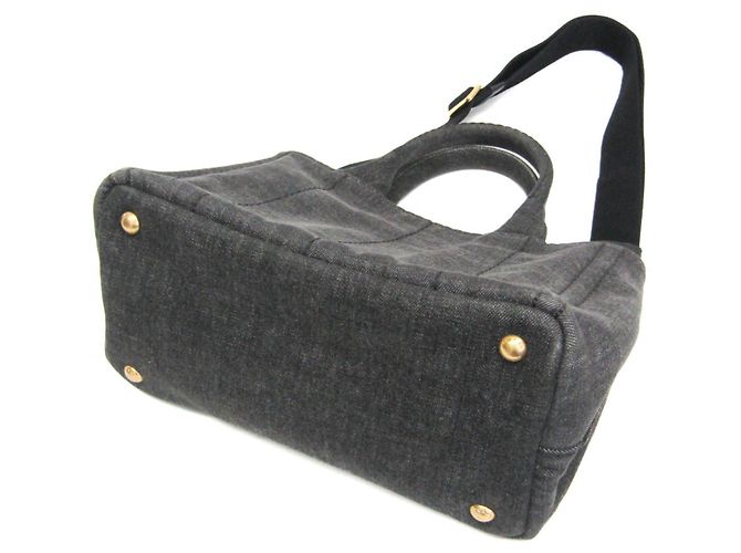 Borsa a Spalla e Tote Donna Prada Canapa 1BG439 Nero - vista 3