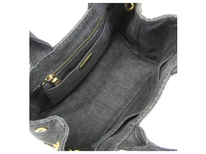Borsa a Spalla e Tote Donna Prada Canapa 1BG439 Nero - vista 4