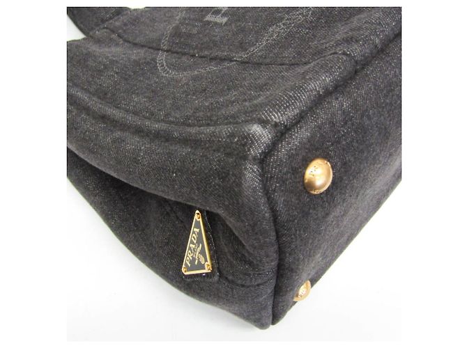 Borsa a Spalla e Tote Donna Prada Canapa 1BG439 Nero - vista 7