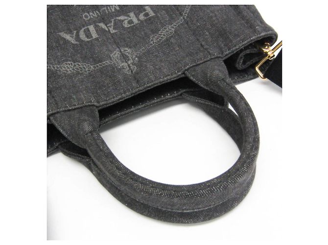 Borsa a Spalla e Tote Donna Prada Canapa 1BG439 Nero - vista 9