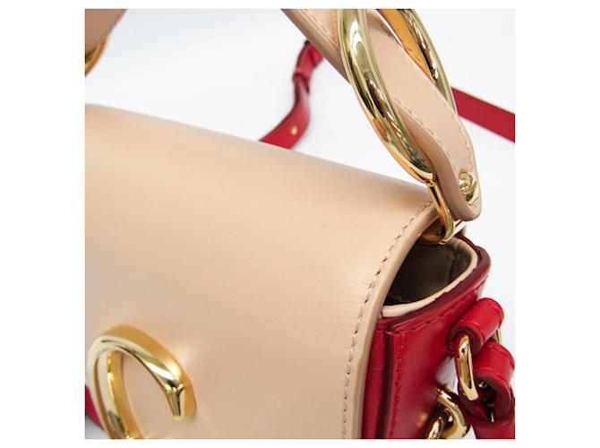 Chloé Mini Borsa in Pelle C Rosso Beige - vista 11