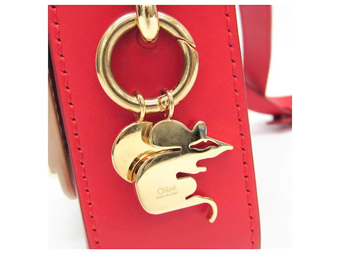 Chloé Mini Borsa in Pelle C Rosso Beige - vista 9