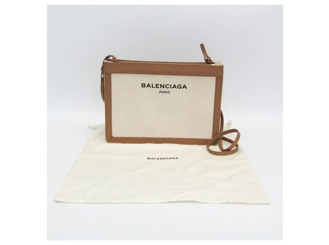 Borsa a Spalla Pochette Navy Balenciaga Beige Bianco sporco - vista 2