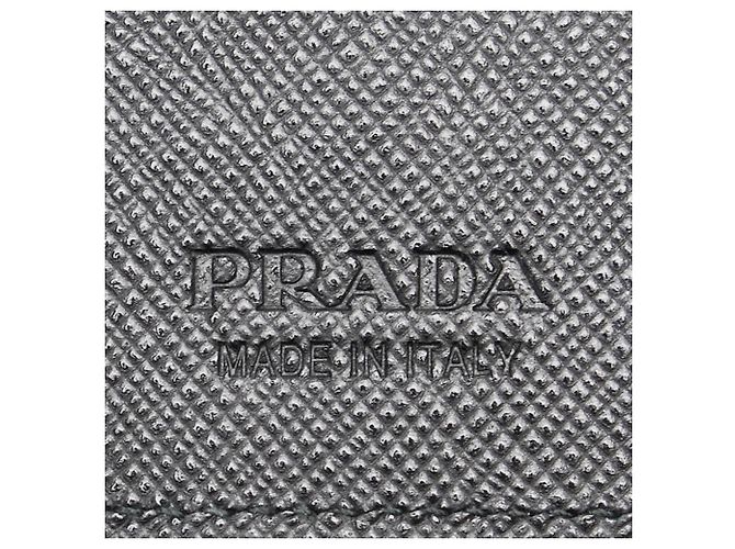 Llave de cuero Saffiano negro con logo de Prada - vista 12