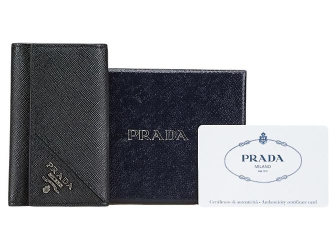 Llave de cuero Saffiano negro con logo de Prada - vista 13