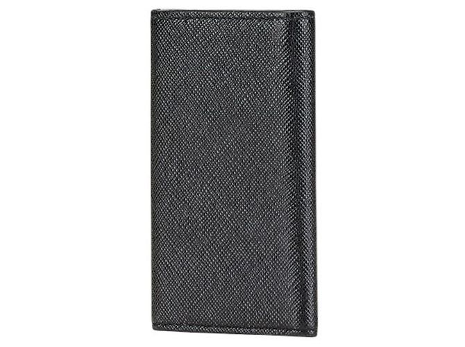 Llave de cuero Saffiano negro con logo de Prada - vista 2
