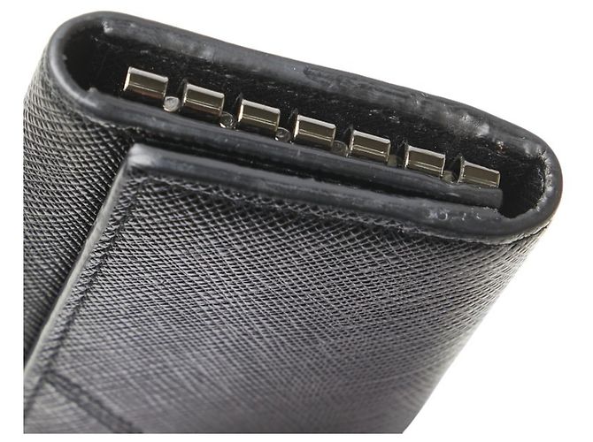 Llave de cuero Saffiano negro con logo de Prada - vista 6