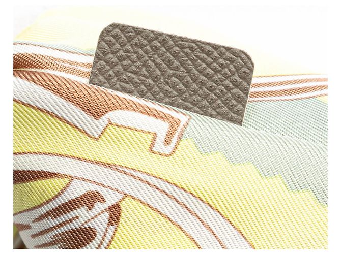 Silk In Borsa Tote ETRIERS in staffe e imbracature Petit H di Hermès Multicolore Giallo - vista 10