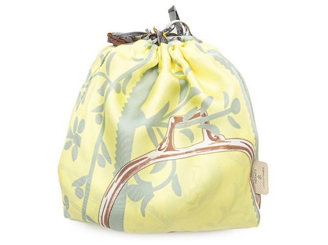 Silk In Borsa Tote ETRIERS in staffe e imbracature Petit H di Hermès Multicolore Giallo - vista 11