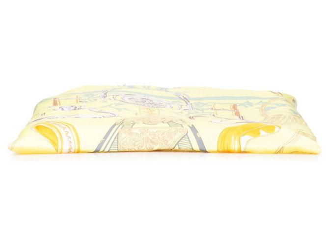 Silk In Borsa Tote ETRIERS in staffe e imbracature Petit H di Hermès Multicolore Giallo - vista 3