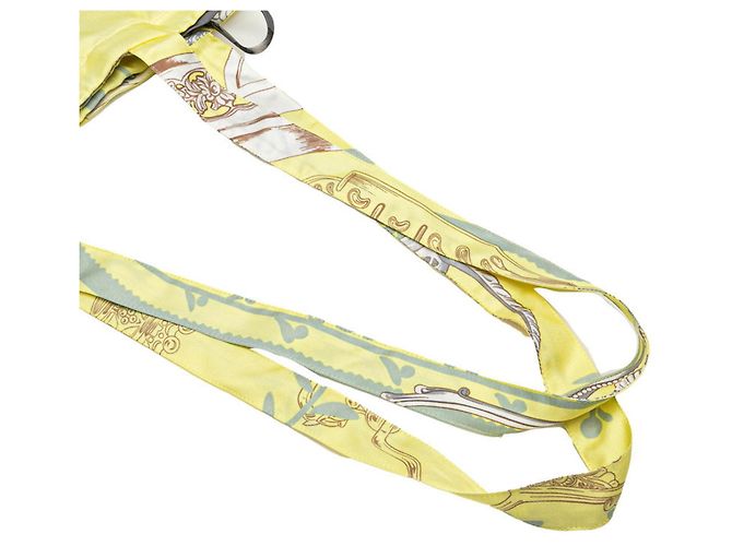 Silk In Borsa Tote ETRIERS in staffe e imbracature Petit H di Hermès Multicolore Giallo - vista 4