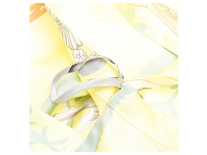 Silk In Borsa Tote ETRIERS in staffe e imbracature Petit H di Hermès Multicolore Giallo - vista 6