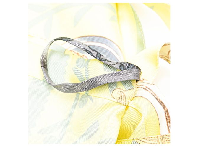 Silk In Borsa Tote ETRIERS in staffe e imbracature Petit H di Hermès Multicolore Giallo - vista 7