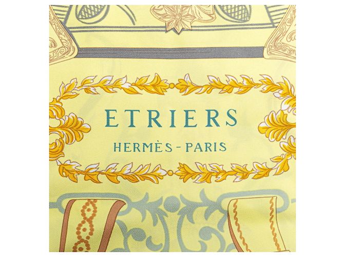 Silk In Borsa Tote ETRIERS in staffe e imbracature Petit H di Hermès Multicolore Giallo - vista 8