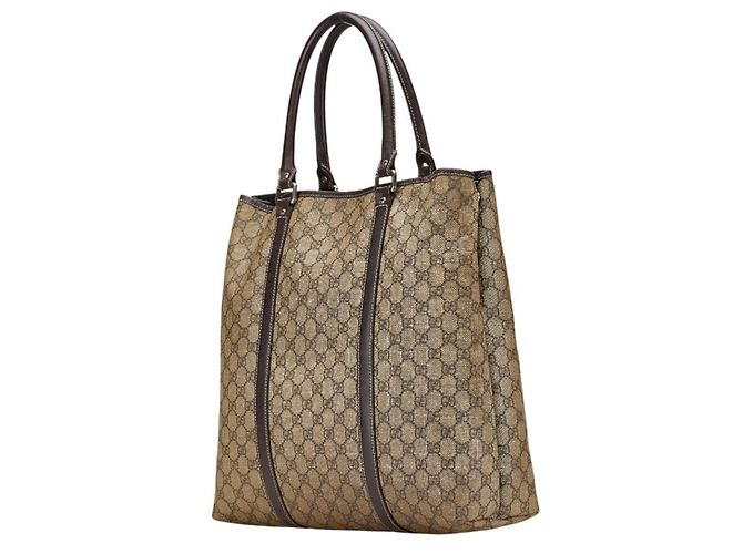 Borsa Tote Gucci GG Supreme Marrone Beige - vista 2