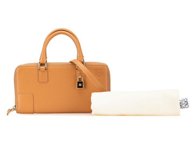 Pochette Amazona Loewe in pelle marrone - vista 13
