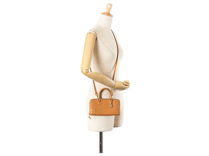 Pochette Amazona Loewe in pelle marrone - vista 14