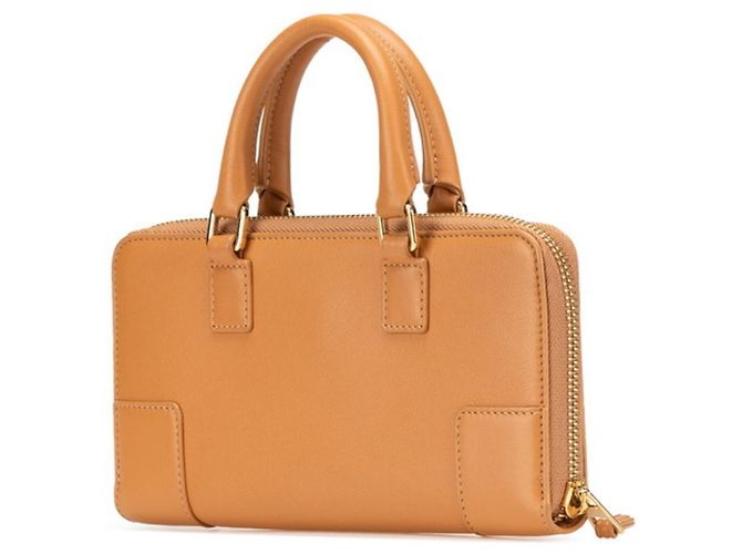 Pochette Amazona Loewe in pelle marrone - vista 2