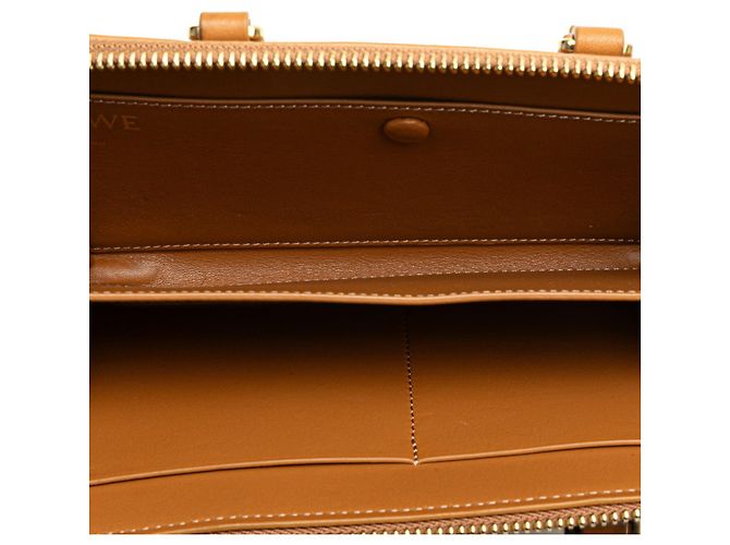 Pochette Amazona Loewe in pelle marrone - vista 5