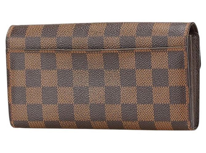 Cartera Larga Sarah Damier Louis Vuitton Castaño - vista 2