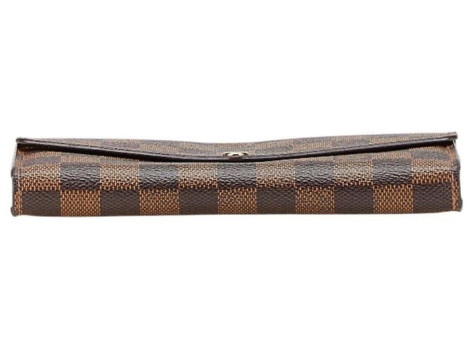 Cartera Larga Sarah Damier Louis Vuitton Castaño - vista 3