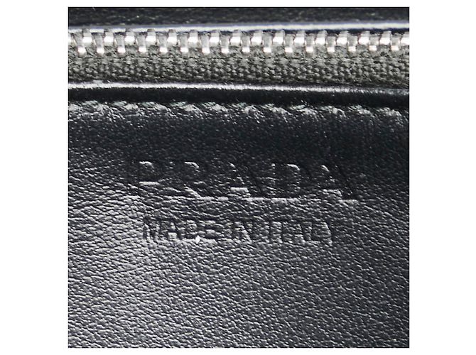 Prada Logo Saffiano Langbörse Schwarz - Ansicht 10