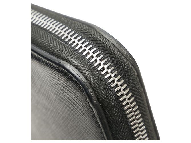 Prada Logo Saffiano Langbörse Schwarz - Ansicht 4