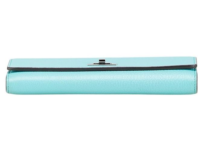 Fendi Peekaboo Long Wallet in Light Blue Leather - view 3