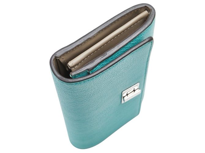 Fendi Peekaboo Long Wallet in Light Blue Leather - view 6