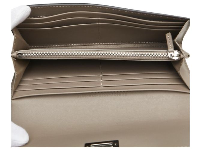 Fendi Peekaboo Long Wallet in Light Blue Leather - view 8