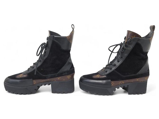 STIVALI DESERT LOUIS VUITTON LAUREATE MONOGRAM 1A4XXU 42 Nero - vista 2