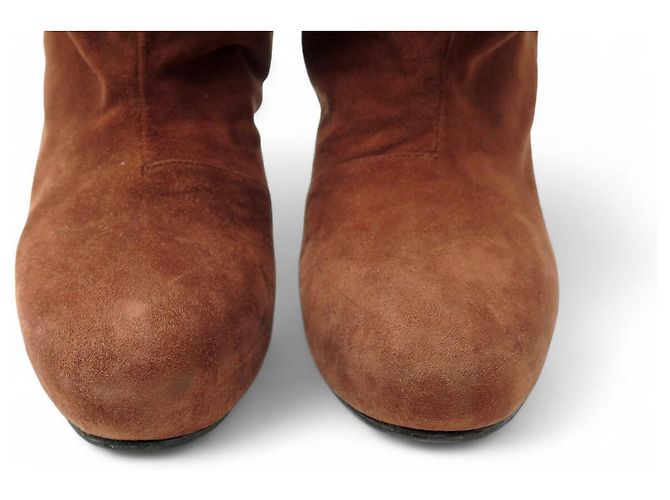 Hermès HERMES STIEFELETTEN GRÖSSE 39 AUS BIKOLOREM LEDER UND Wildleder BEUTEL STIEFELETTEN - Ansicht 4