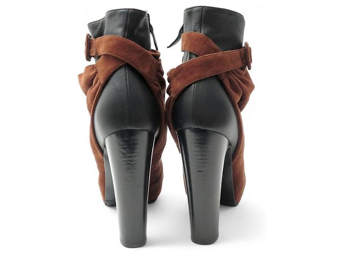 Hermès HERMES STIEFELETTEN GRÖSSE 39 AUS BIKOLOREM LEDER UND Wildleder BEUTEL STIEFELETTEN - Ansicht 5
