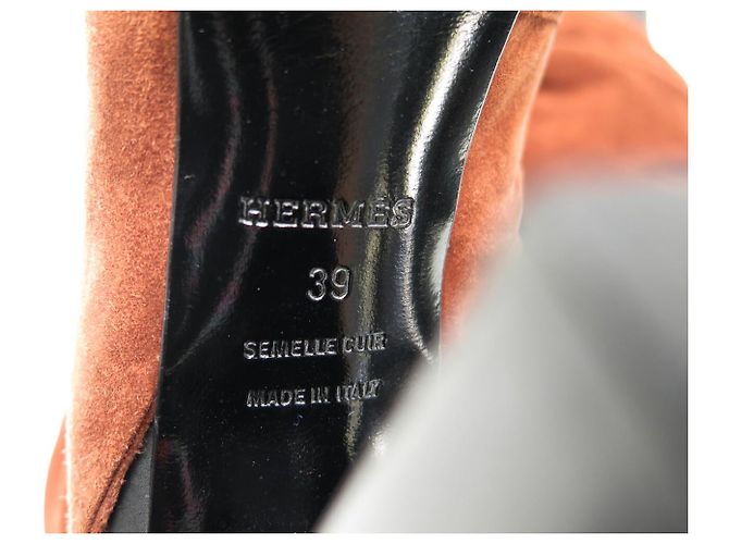 Hermès HERMES STIEFELETTEN GRÖSSE 39 AUS BIKOLOREM LEDER UND Wildleder BEUTEL STIEFELETTEN - Ansicht 7