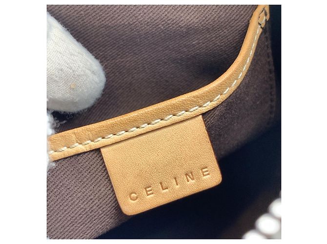 Céline Celine Vintage Stoff Tote Bag Macadam Braun - Ansicht 6