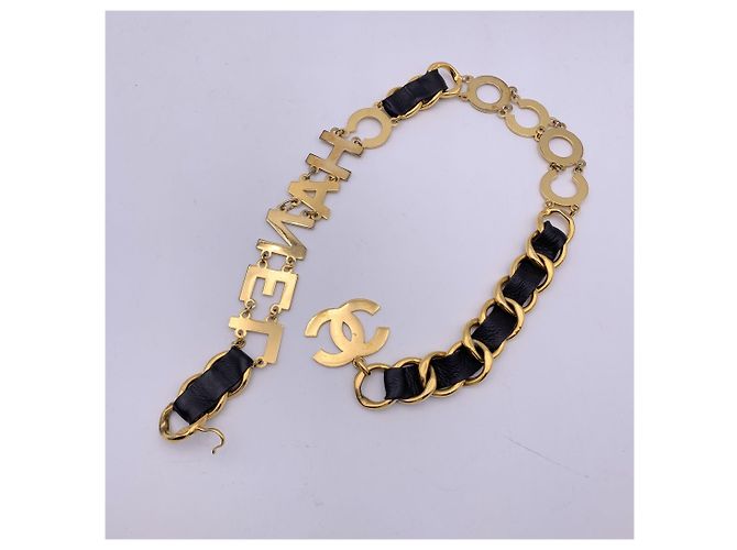Chanel Vintage Metal Belt Golden Metallic - view 6