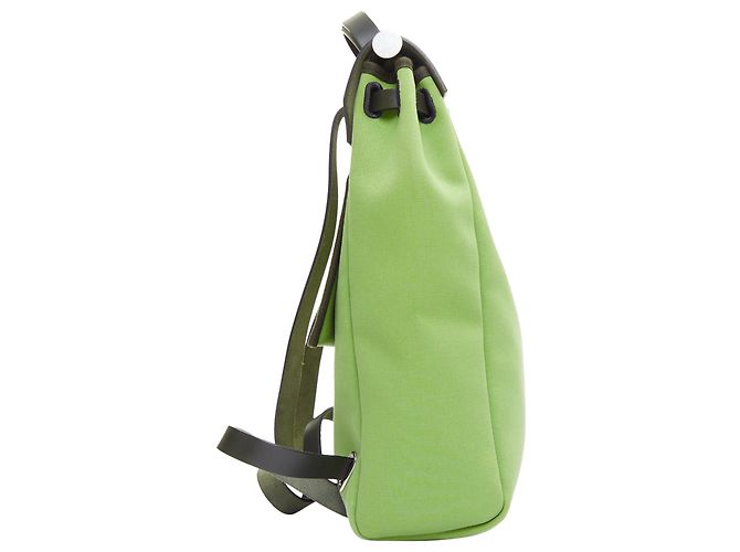Zaino Herbag in tela verde e nera di Hermès - vista 4