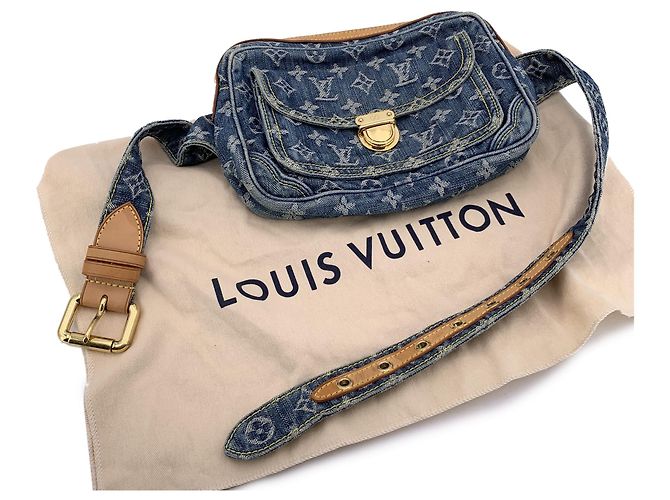 Borsa a Cintura Louis Vuitton in Denim - Borsa a Spalla / Marsupio Blu - vista 3
