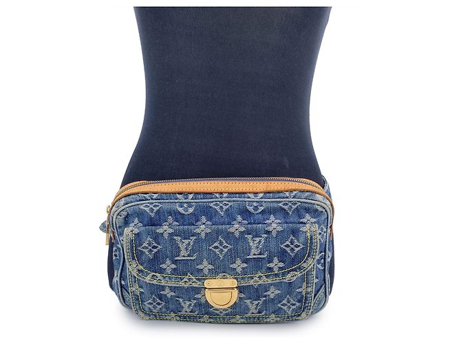 Borsa a Cintura Louis Vuitton in Denim - Borsa a Spalla / Marsupio Blu - vista 4