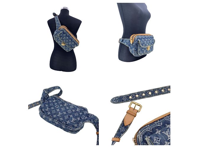 Borsa a Cintura Louis Vuitton in Denim - Borsa a Spalla / Marsupio Blu - vista 5