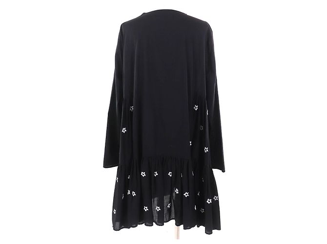 Autre Marque Merlette Blumenperlenkleid Schwarz - Ansicht 3