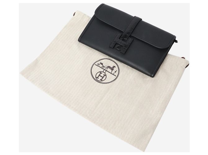 Hermès Borsa clutch Jige nera Nero - vista 6