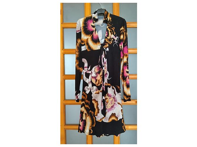 Roberto Cavalli Kleid mit Blumenmuster aus Jersey Größe M Mehrfarben - Ansicht 4