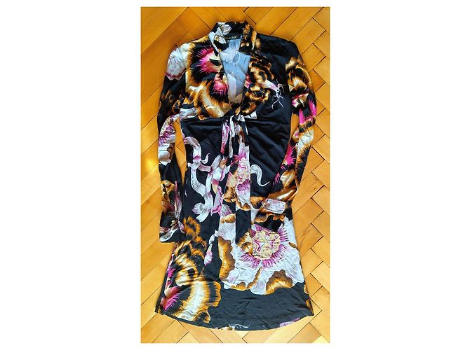 Roberto Cavalli Kleid mit Blumenmuster aus Jersey Größe M Mehrfarben - Ansicht 11