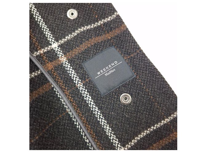 Weekend Max Mara Abrigo marrón de cuadros tartan Max Mara Castaño Gris - vista 3