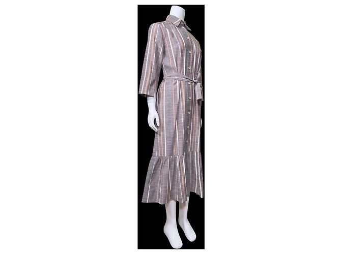 Autre Marque Britt Sisseck Gestreiftes Leinenkleid Mehrfarben - Ansicht 4