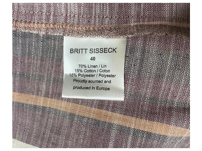 Autre Marque Britt Sisseck Gestreiftes Leinenkleid Mehrfarben - Ansicht 6